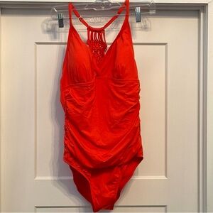 NWT FiPearl Red Strappy Swimsuit Sz 12